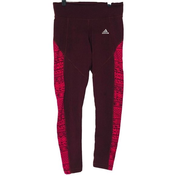 Adidas Pants Womens Adult Small Sweat Climawarm Maroon Activewear Athletic Pant - Picture 1 of 8